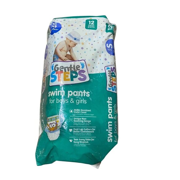 Gentle Steps Swim Pants Diapers For Boys & Girls Size S 16-26 Lbs Small 12 Count - Picture 6 of 9